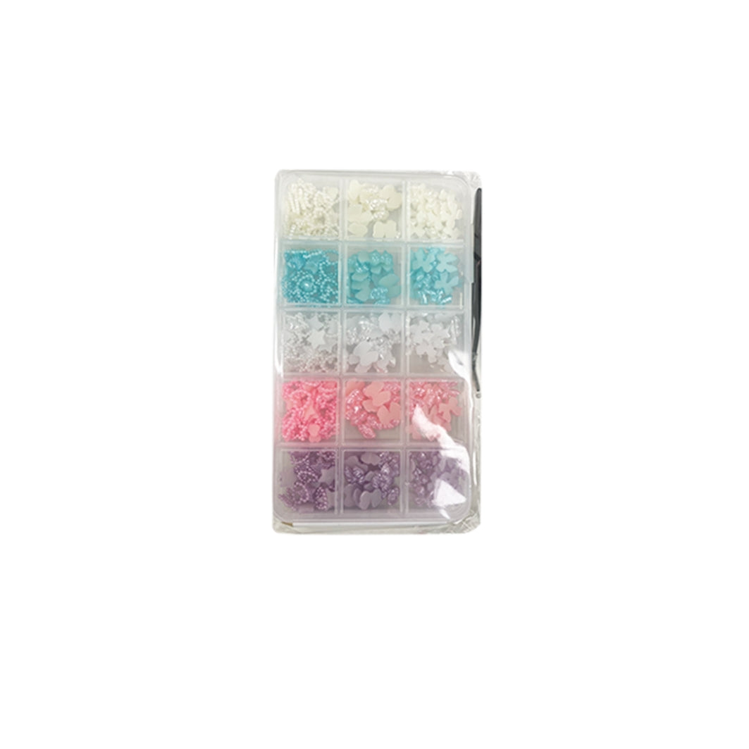 Emotion Beauty Supply SHAPE FLOWER PEARL BOW NAIL RESIN NAIL DECO LK-D89