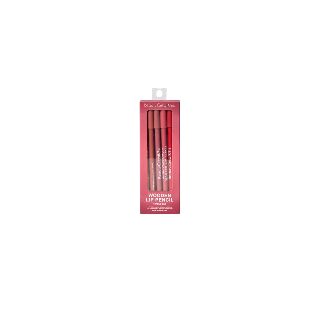 Emotion Beauty Supply BEAUTY CREATIONS Wooden Lip Pencil 6 Pcs Set WINE