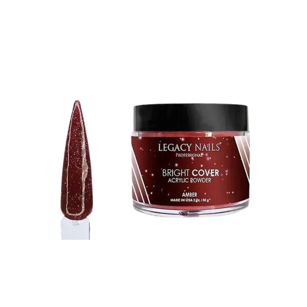 Emotion Beauty Supply LEGACY NAILS BRIGHT COVER ACRYLIC POWDER 2oz Amber
