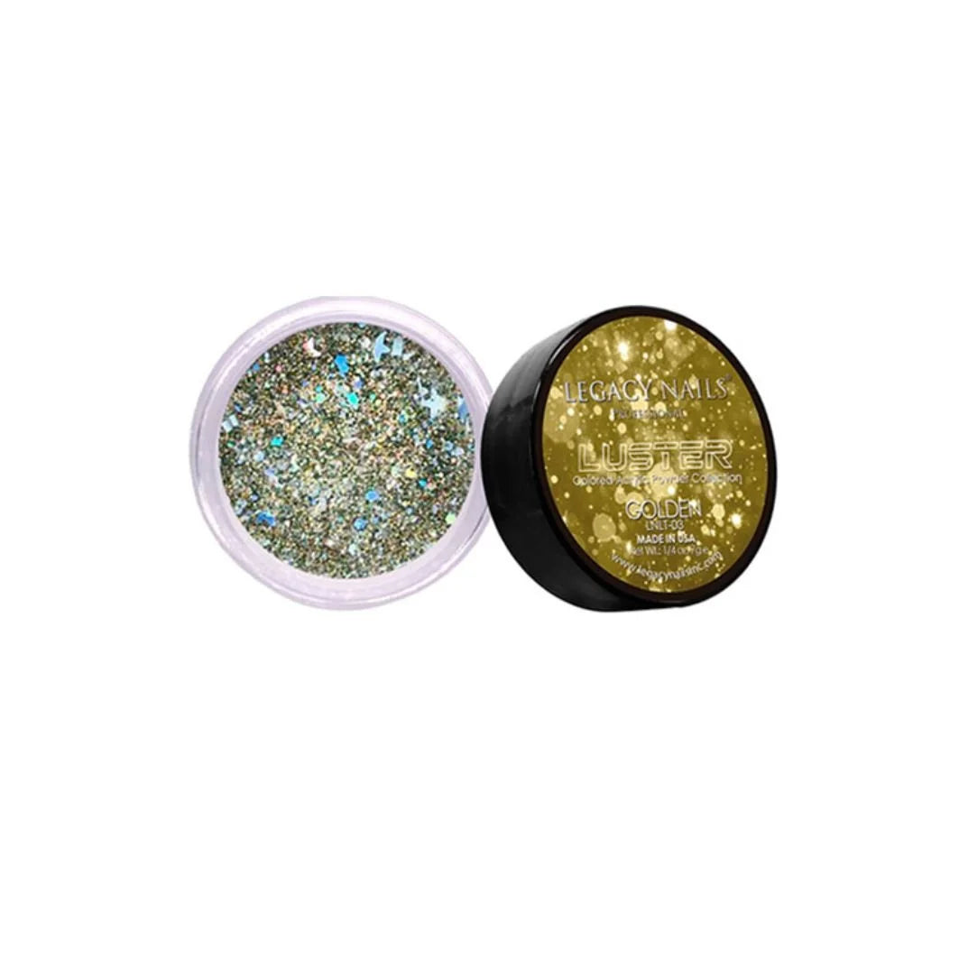 Emotion Beauty Supply LEGACY NAILS ACRYLIC NAIL POWDER LUSTER COLLECTION Golden