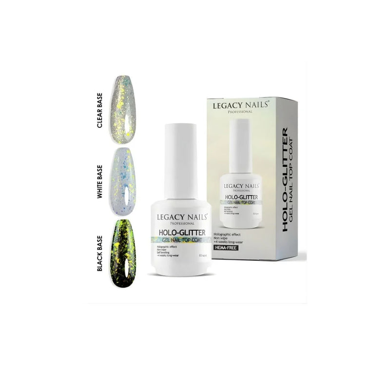 Legacy Nails LEGACY NAILS HOLO-GLITTER GEL NAIL TOP COAT 0.5oz Perfume