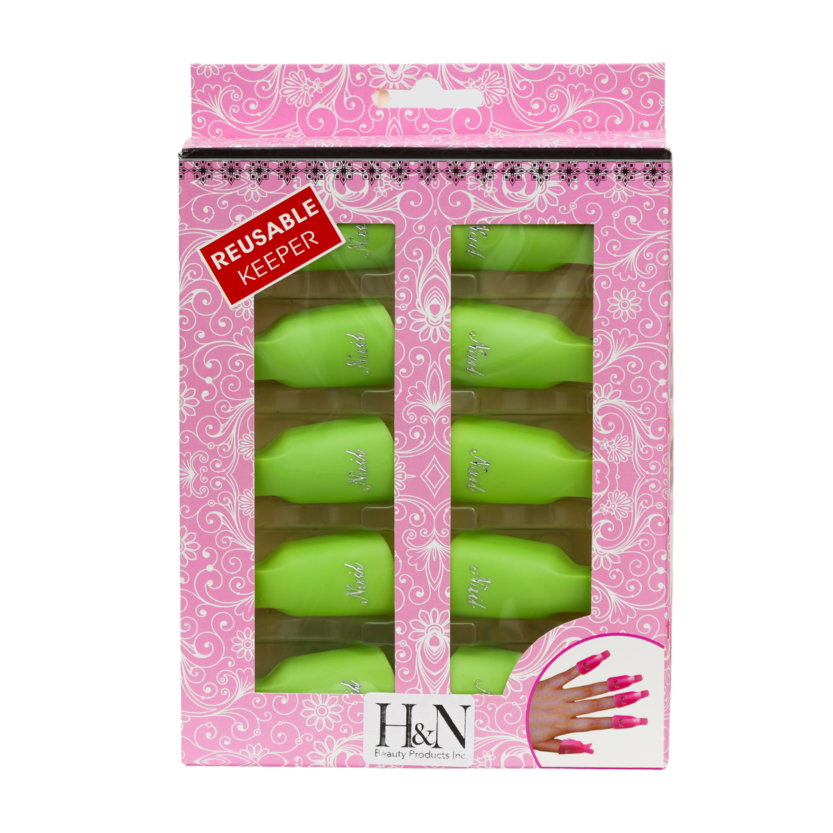 H&N H&N REUSABLE KEEPER NAIL CLIP Nail Tools GREEN