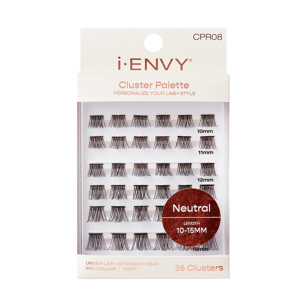 i-Envy i-ENVY NEUTRAL CLUSTER PALETTE 36PCS Lash Clusters CPR08 - Length 10-15MM
