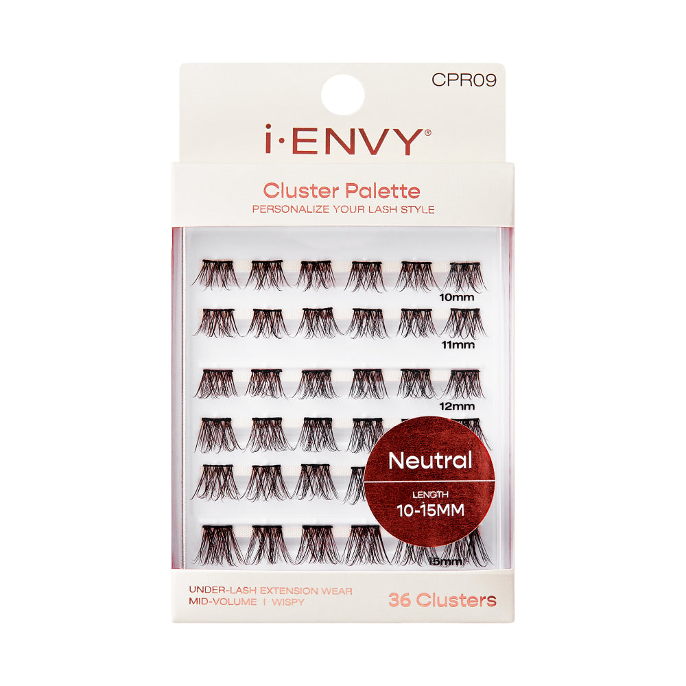 i-Envy i-ENVY NEUTRAL CLUSTER PALETTE 36PCS Lash Clusters CPR09 - Length 10-15MM