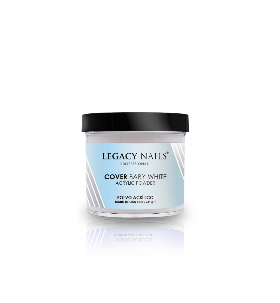 Emotion Beauty Supply LEGACY NAILS COVER ACRYLIC POWDER 8OZ BABY WHITE