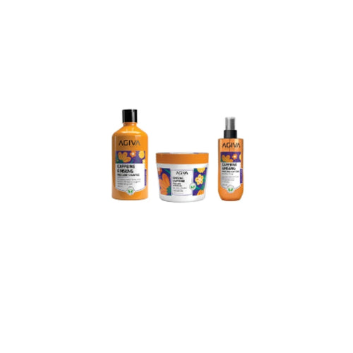 Emotion Beauty Supply AGIVA CARE & BEAUTY CAFFEINE GINSENG KIT 3PCS SHAMPOO 500ML, MASK 300ML, HAIR TONIC 200 ML