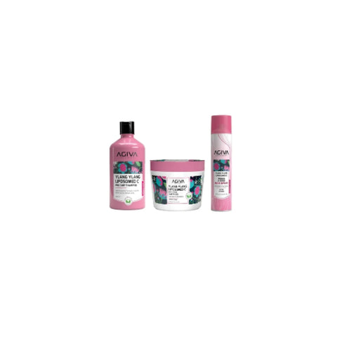 Emotion Beauty Supply AGIVA CARE & BEAUTY YLANG YLANG KIT 3PCS SHAMPOO 500ML, MASK 300ML, SPRAY 250 ML