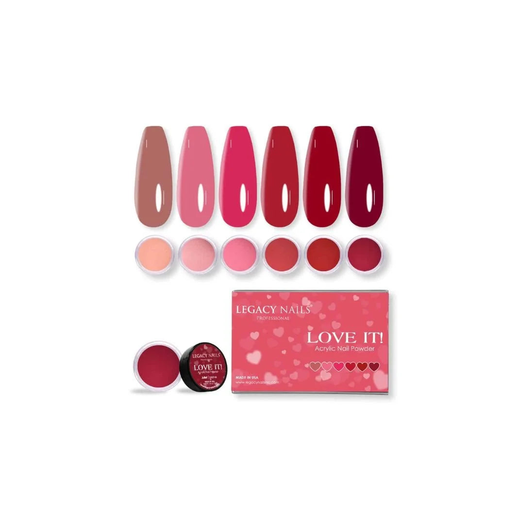 Emotion Beauty Supply LEGACY NAILS ACRYLIC NAIL POWDER I LOVE IT COLLECTION Coleccion 6pcs