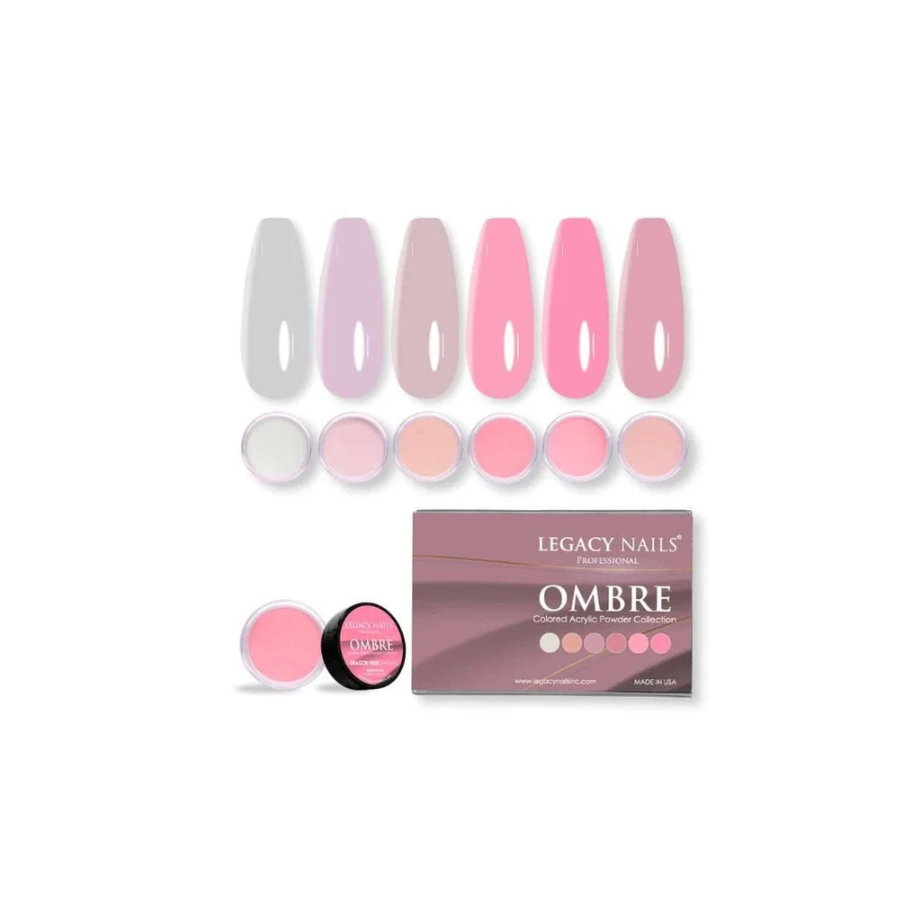Emotion Beauty Supply LEGACY NAILS ACRYLIC NAIL POWDER OMBRE COLLECTION Coleccion 6pcs