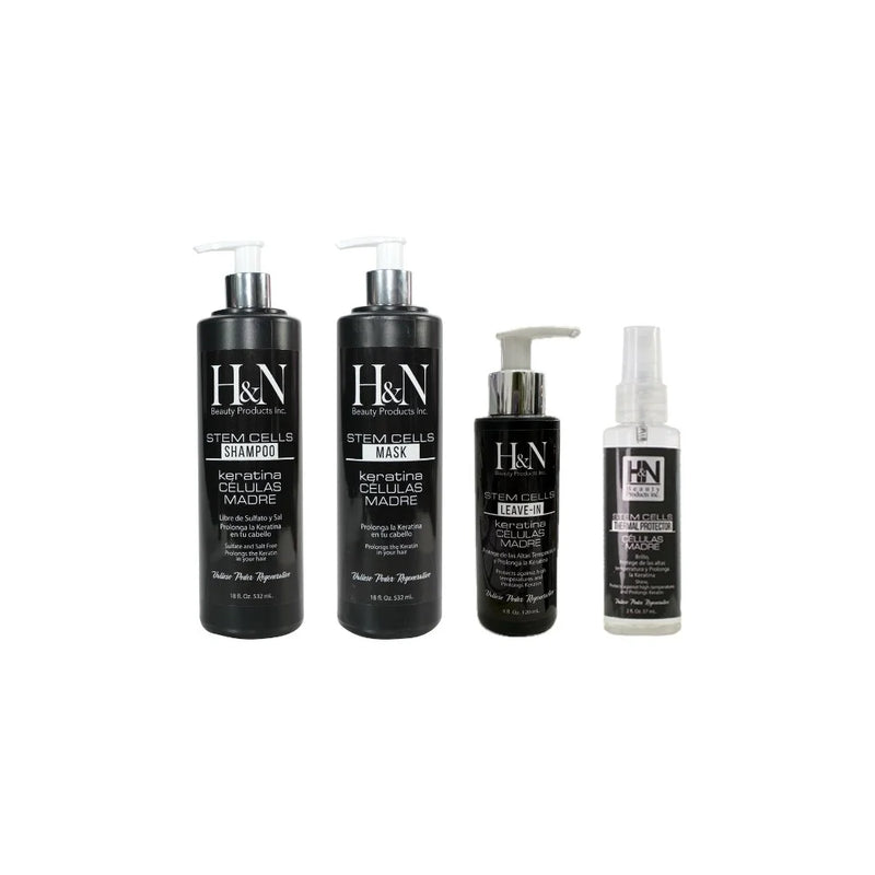 Emotion Beauty Supply H&N CÉLULAS MADRE 4PCS SHAMPOO 18oz MASK 18oz LEAVE-IN 4oz PROTECTOR TÉRMICO 2oz Perfume