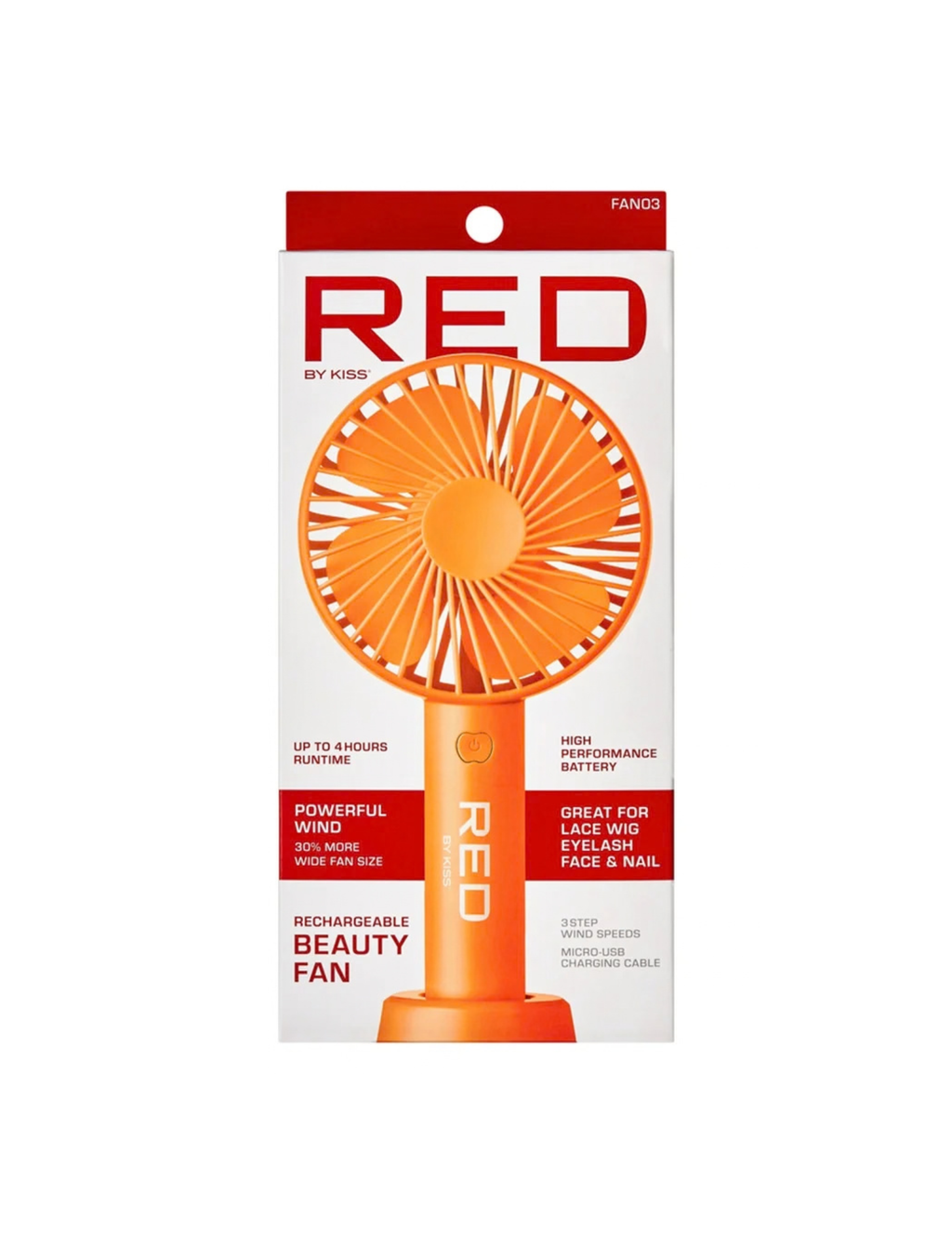 Red by Kiss RED BY KISS RECHARGEABLE BEAUTY FAN Beauty Fan Orange