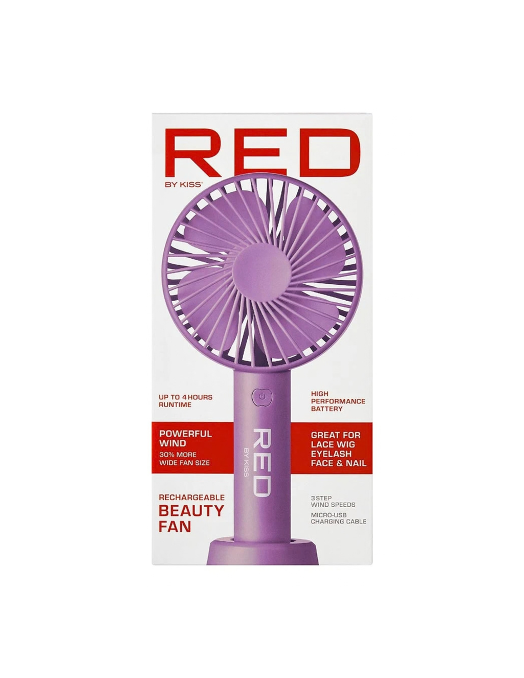 Red by Kiss RED BY KISS RECHARGEABLE BEAUTY FAN Beauty Fan Purple