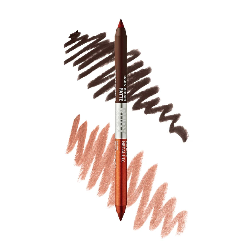Ruby Kisses RUBY KISSES MATTE & METALLIC WATERPROOF DUO EYELINER Eyeliner Dark Brown Bronze