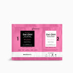 Empaque rosa de producto de pedicura, olor Rose Water. Presenta dos sobres de baño jelly Gel-Ohh!: uno para el baño con textura de gelatina y otro para disolverla.