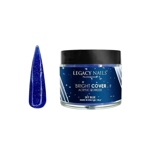 Emotion Beauty Supply LEGACY NAILS BRIGHT COVER ACRYLIC POWDER 2oz Sky Blue