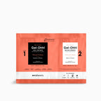 Empaque coral de producto de pedicura, olor Sweet Citrus. Presenta dos sobres de baño jelly Gel-Ohh!: uno para el baño con textura de gelatina y otro para disolverla.