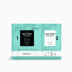 Empaque menta de producto de pedicura, olor Tea Tree Peppermint. Presenta dos sobres de baño jelly Gel-Ohh!: uno para el baño con textura de gelatina y otro para disolverla.