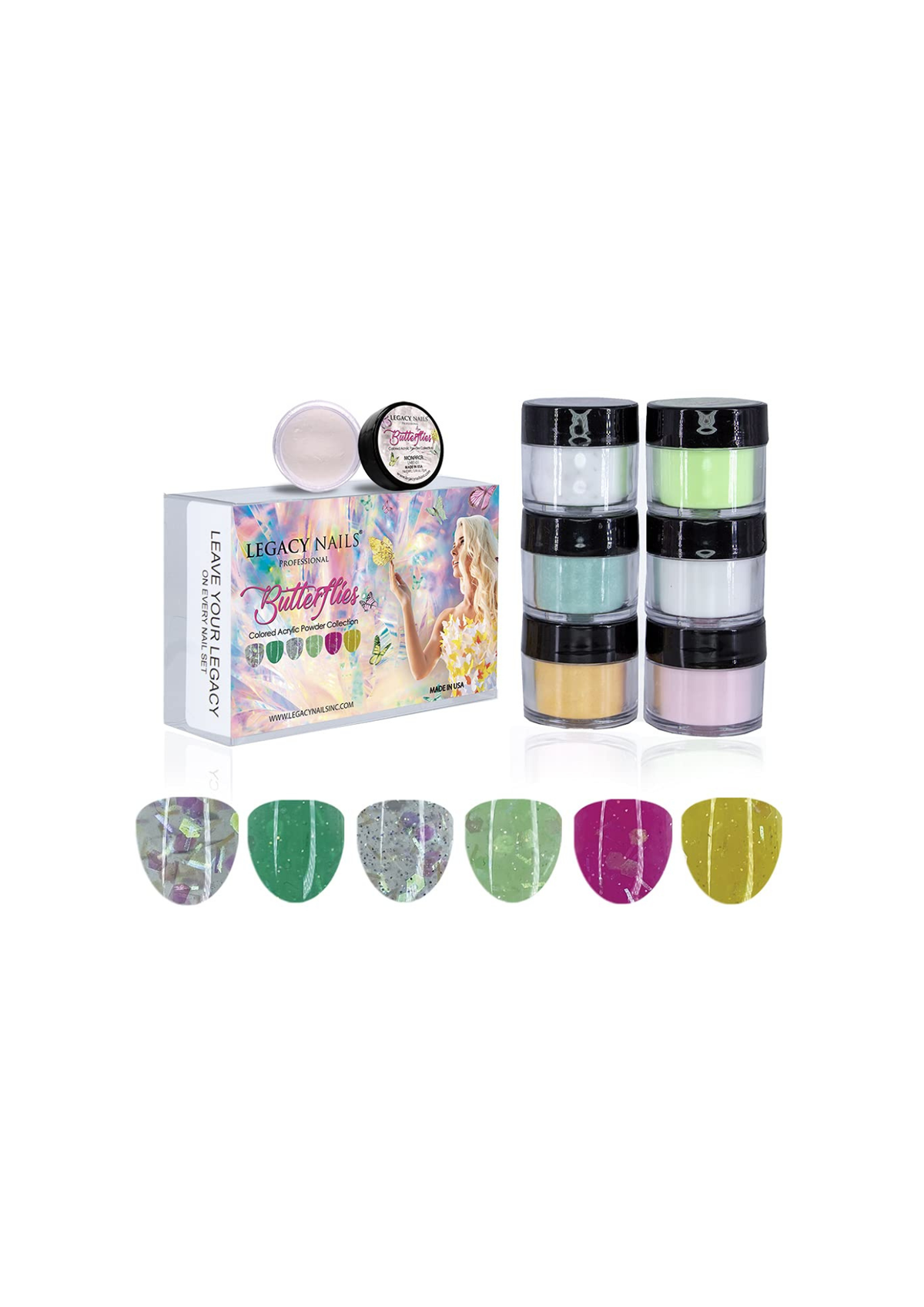LEGACY NAILS ACRYLIC NAIL POWDER BUTTERFLIES COLLECTION
