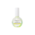 Un frasco del Aceite de Cutícula Profesional de Legacy Nails en aroma Piña, lleno de aceite verde pálido con destellos de color, sobre un fondo blanco limpio.