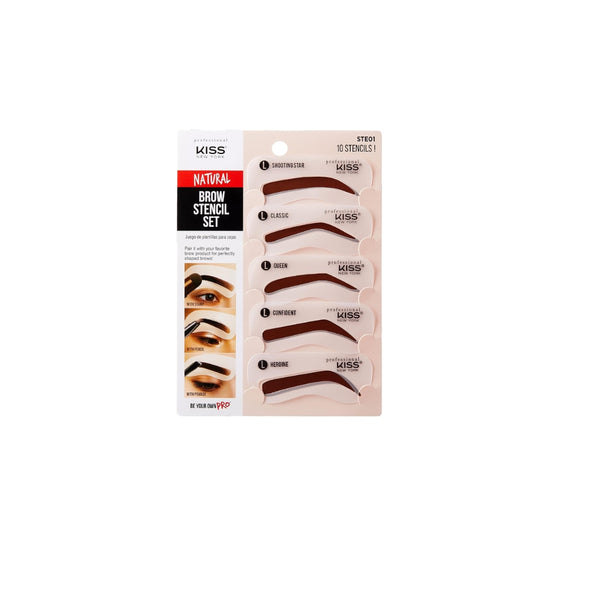 Emotion Beauty Supply Kiss New York Instant Eye Brow Stencil Kit NATURAL