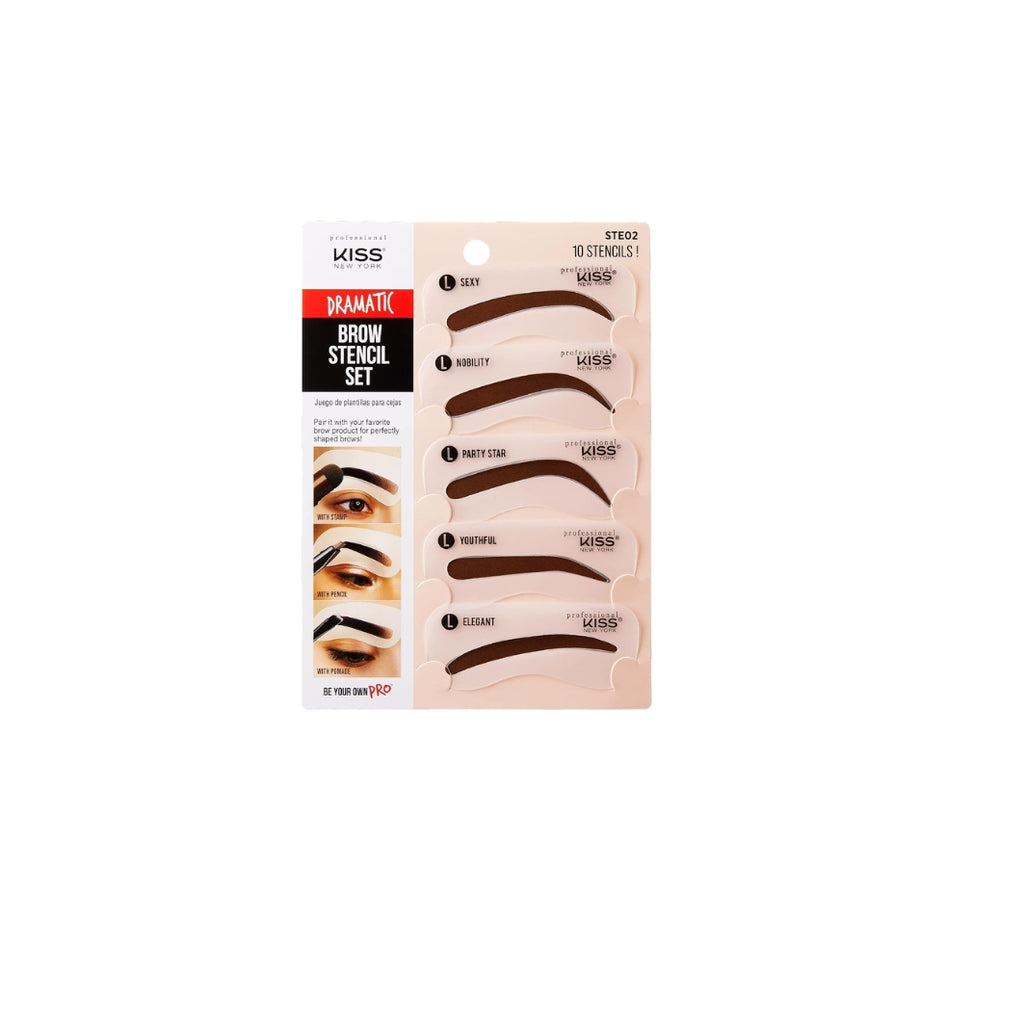 Emotion Beauty Supply Kiss New York Instant Eye Brow Stencil Kit DRAMATIC