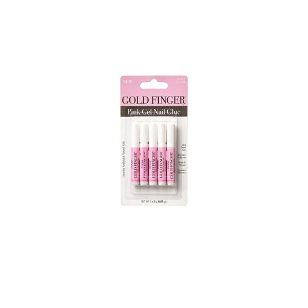 Emotion Beauty Supply GOLD FINGER PINK GEL GLUE 5PCS GGL04