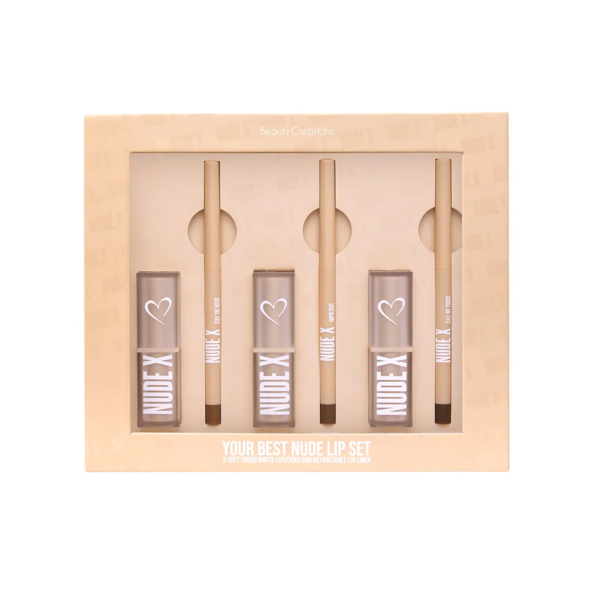 BEAUTY CREATIONS YOUR BEST NUDE LIP SET 6PCS