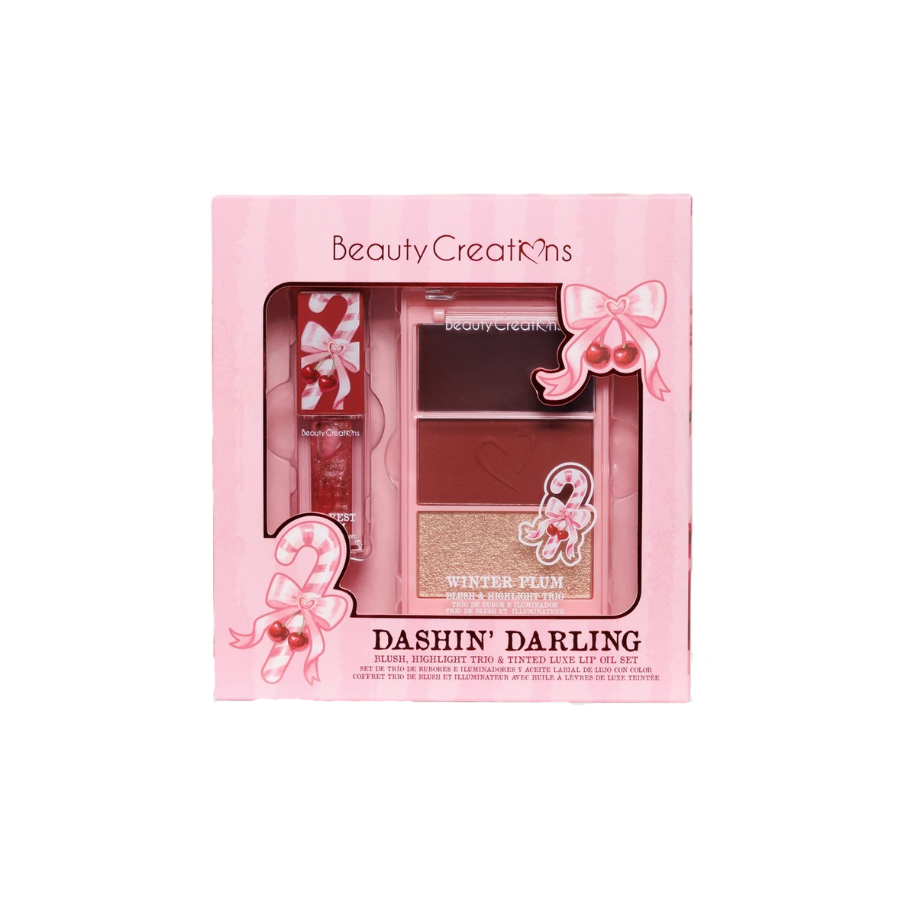 XMAS 2026 DASHIN DARLING BLUSH, HIGHLIGHT TRIO & TINTED LUXE LIP OIL SET