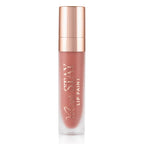 Tubo de Lip Paint durazno de Beauty Creations con tapa rose-gold reflectante sobre un fondo blanco limpio, transmitiendo un look de producto de belleza pulido y elegante.