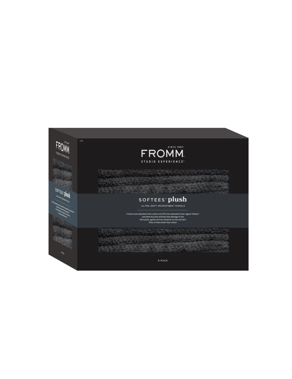Emotion Beauty Supply FROMM SOFTEES PLUSH MICROFIBER TOWELS 6PCS Dark grey